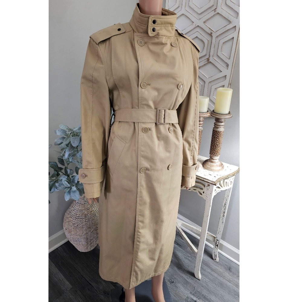 Vintage The American Male Tan Made in Romania Belted Male Trench Coat Size 38R